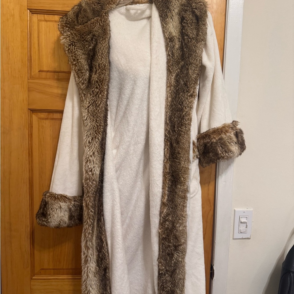 Pottery Barn faux fur robe